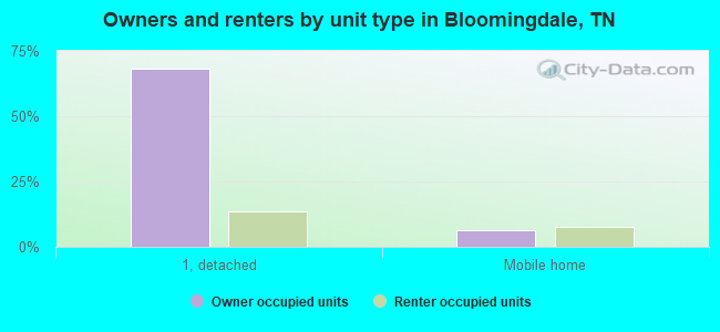 Owners and renters by unit type in Bloomingdale, TN