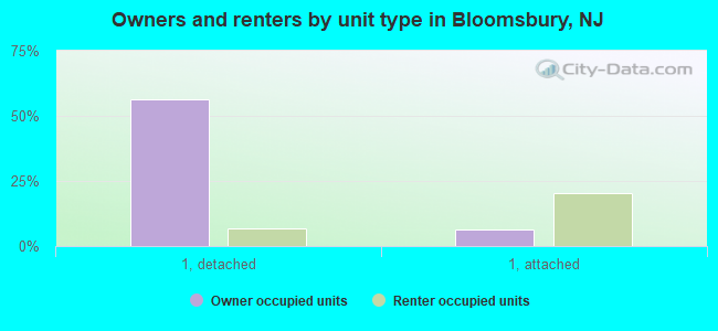 Owners and renters by unit type in Bloomsbury, NJ