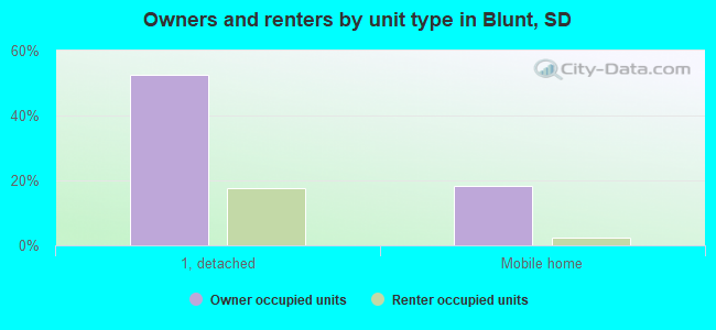 Owners and renters by unit type in Blunt, SD