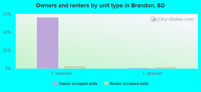 Owners and renters by unit type in Brandon, SD