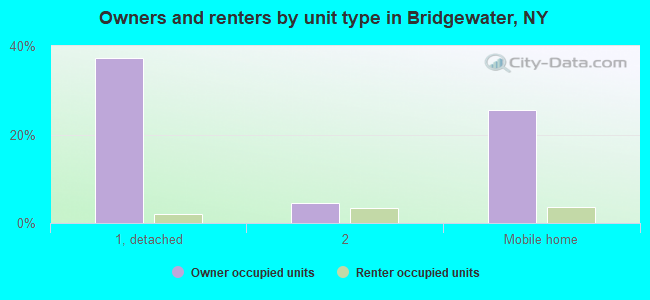 Owners and renters by unit type in Bridgewater, NY