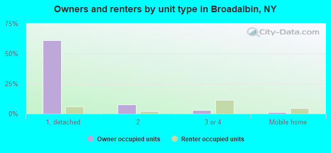 Owners and renters by unit type in Broadalbin, NY
