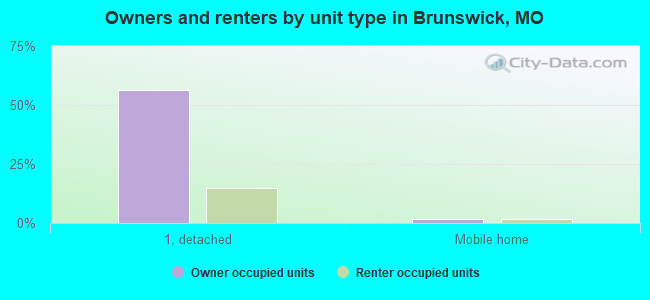 Owners and renters by unit type in Brunswick, MO