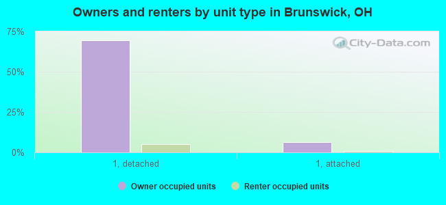 Owners and renters by unit type in Brunswick, OH