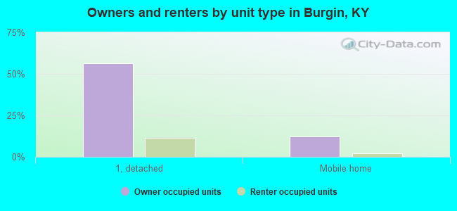 Owners and renters by unit type in Burgin, KY