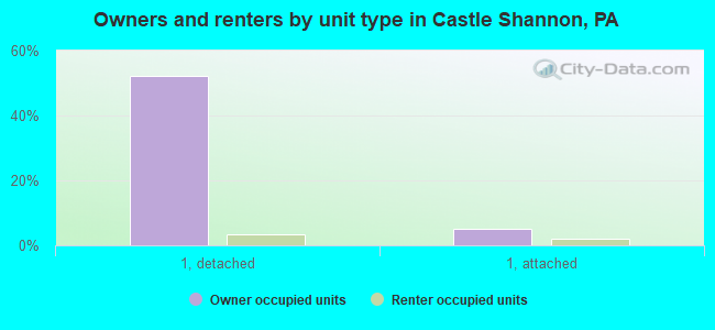 Owners and renters by unit type in Castle Shannon, PA