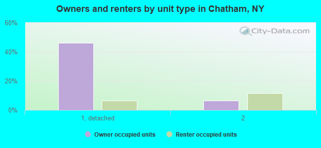 Owners and renters by unit type in Chatham, NY