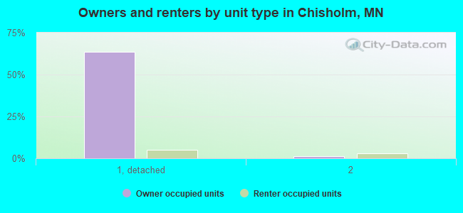 Owners and renters by unit type in Chisholm, MN
