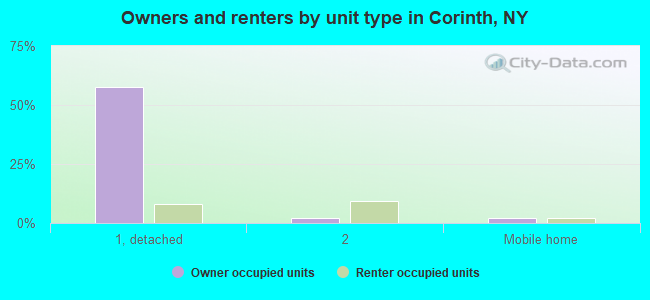 Owners and renters by unit type in Corinth, NY