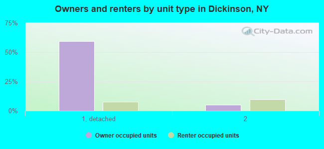 Owners and renters by unit type in Dickinson, NY