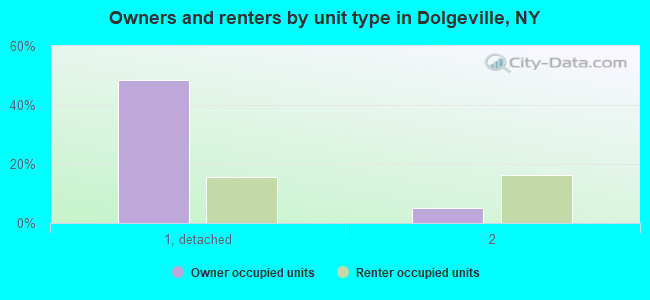 Owners and renters by unit type in Dolgeville, NY