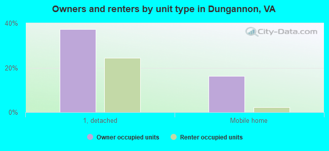 Owners and renters by unit type in Dungannon, VA