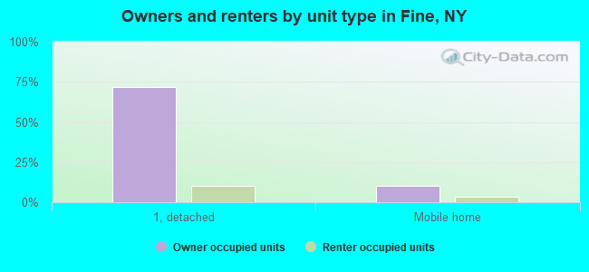 Owners and renters by unit type in Fine, NY