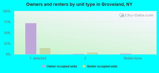 Owners and renters by unit type in Groveland, NY
