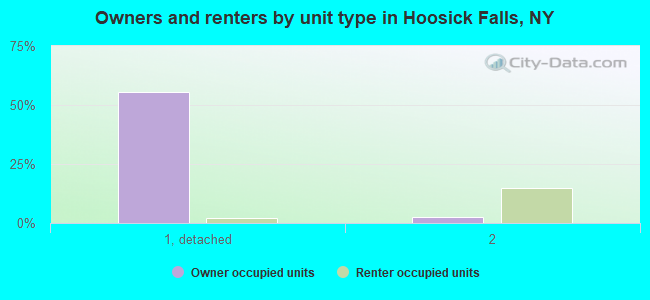 Owners and renters by unit type in Hoosick Falls, NY
