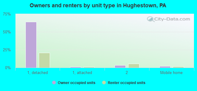 Owners and renters by unit type in Hughestown, PA