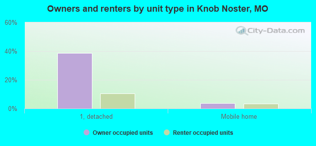 Owners and renters by unit type in Knob Noster, MO