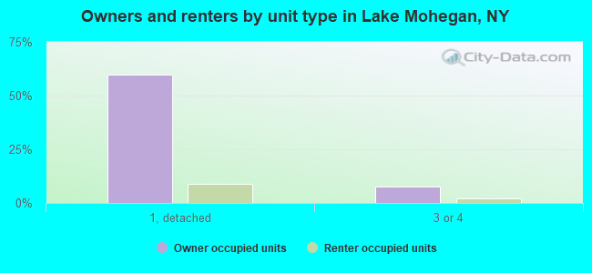 Owners and renters by unit type in Lake Mohegan, NY