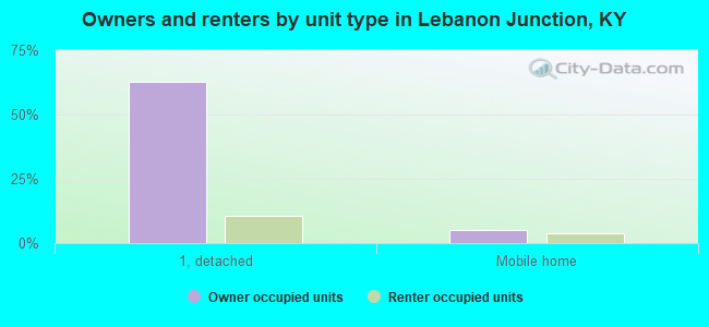 Owners and renters by unit type in Lebanon Junction, KY