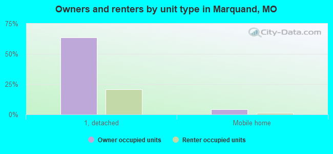 Owners and renters by unit type in Marquand, MO