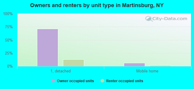 Owners and renters by unit type in Martinsburg, NY