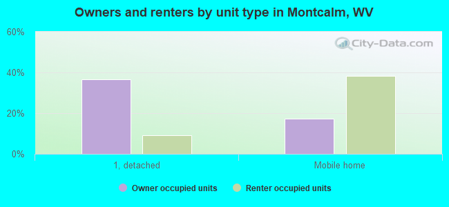 Owners and renters by unit type in Montcalm, WV