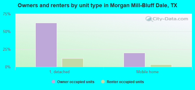 Owners and renters by unit type in Morgan Mill-Bluff Dale, TX