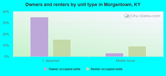 Owners and renters by unit type in Morgantown, KY