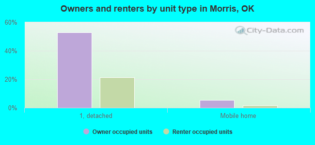 Owners and renters by unit type in Morris, OK