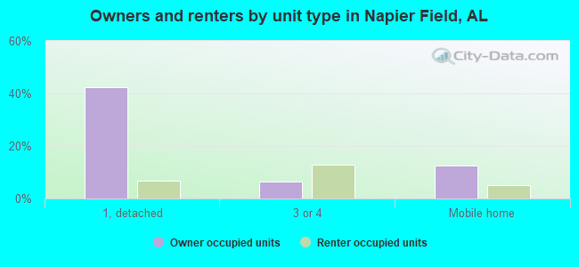 Owners and renters by unit type in Napier Field, AL