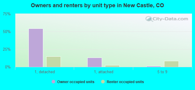 Owners and renters by unit type in New Castle, CO