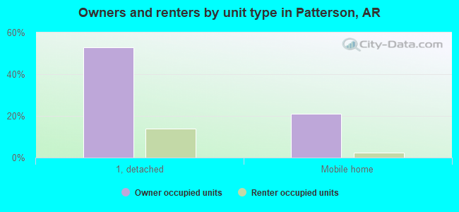 Owners and renters by unit type in Patterson, AR