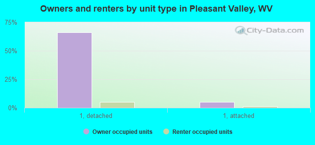 Owners and renters by unit type in Pleasant Valley, WV