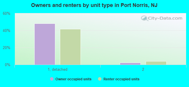 Owners and renters by unit type in Port Norris, NJ
