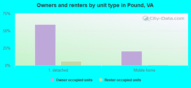 Owners and renters by unit type in Pound, VA