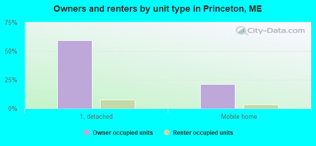 Owners and renters by unit type in Princeton, ME