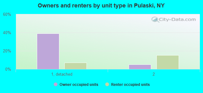 Owners and renters by unit type in Pulaski, NY