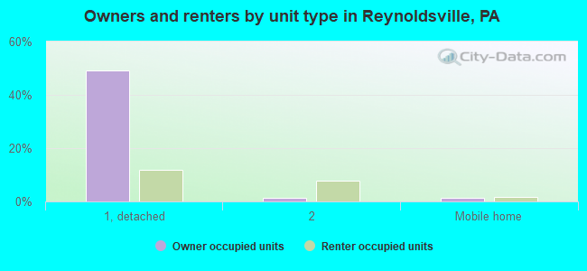 Owners and renters by unit type in Reynoldsville, PA