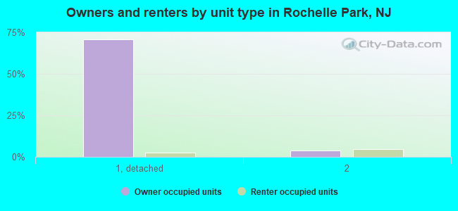Owners and renters by unit type in Rochelle Park, NJ
