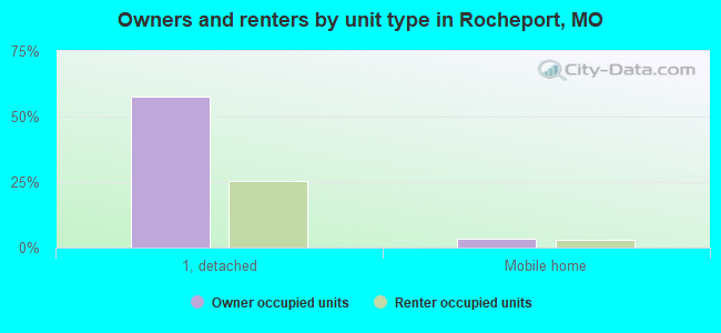Owners and renters by unit type in Rocheport, MO