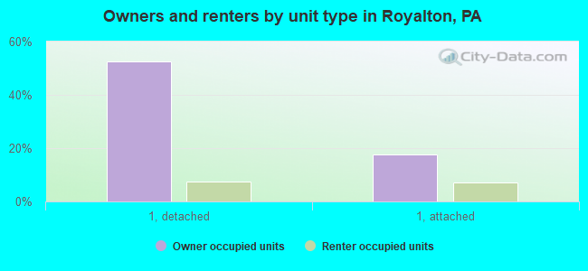 Owners and renters by unit type in Royalton, PA