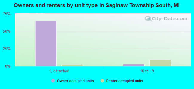 Owners and renters by unit type in Saginaw Township South, MI