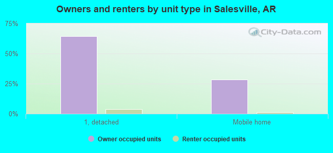 Owners and renters by unit type in Salesville, AR