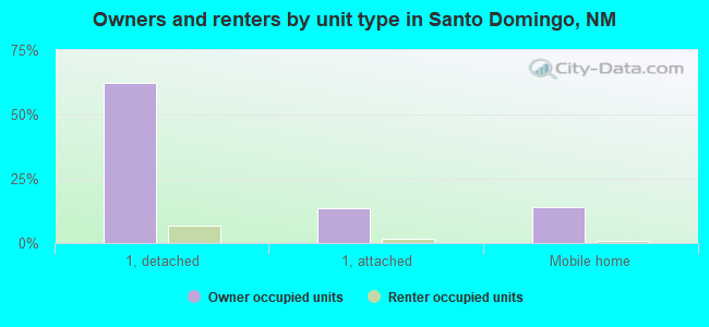 Owners and renters by unit type in Santo Domingo, NM