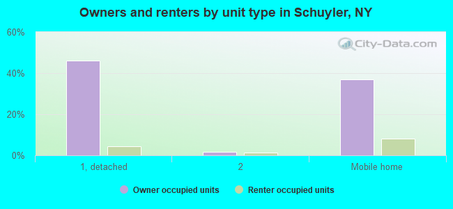 Owners and renters by unit type in Schuyler, NY