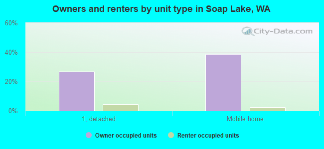 Owners and renters by unit type in Soap Lake, WA