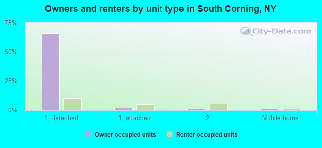 Owners and renters by unit type in South Corning, NY