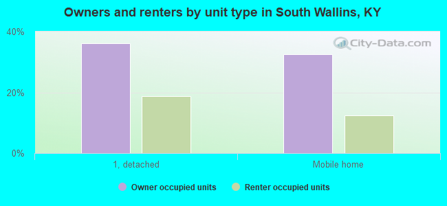 Owners and renters by unit type in South Wallins, KY