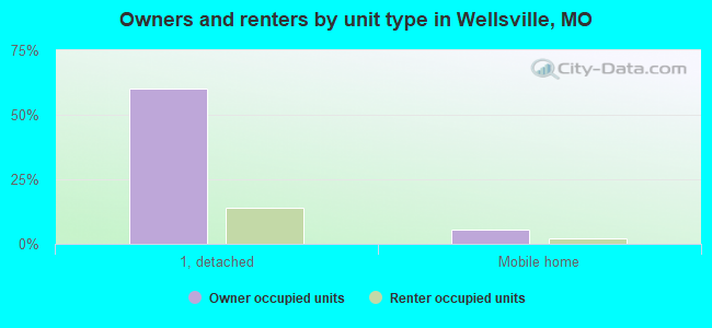Owners and renters by unit type in Wellsville, MO