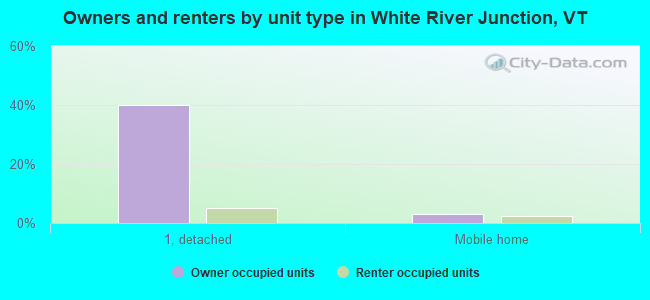 Owners and renters by unit type in White River Junction, VT